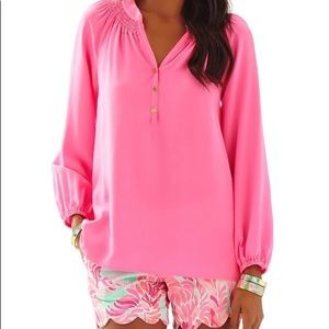Lilly Pulitzer Elsa Top in Flamingo pink
